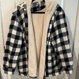 Lands End Fleece Flannel Jacket